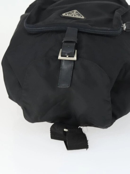 PRADA Backpack Nylon Black Silver Auth 170313 main image 8